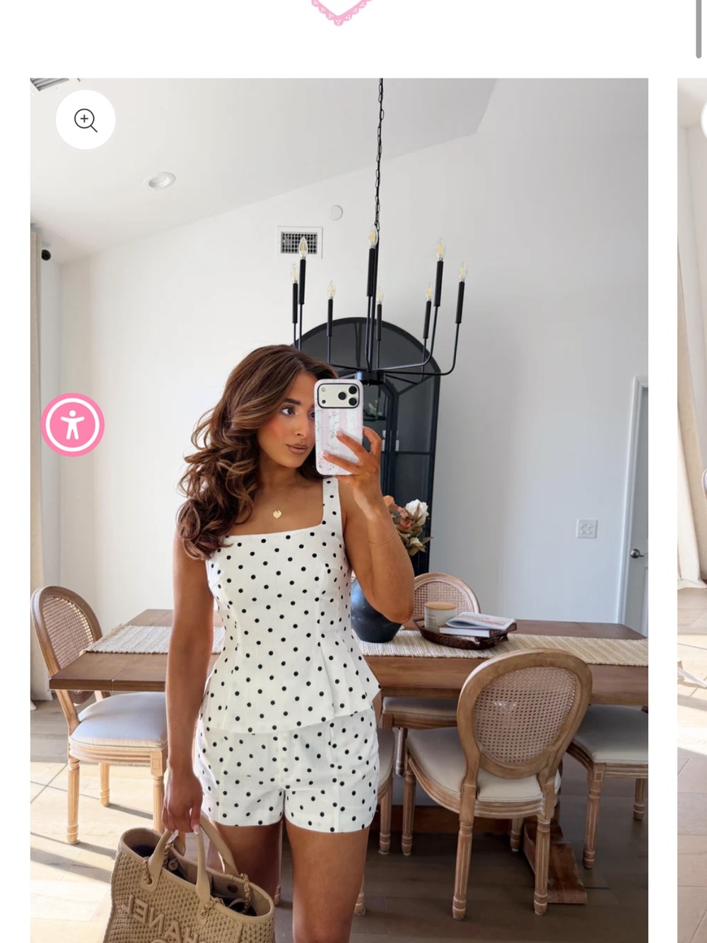 Linen polka dot tank and shorts set